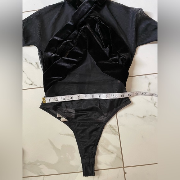 Tadashi black bodysuit. Size: S. Mesh and velvet fabric. - Picture 9 of 14